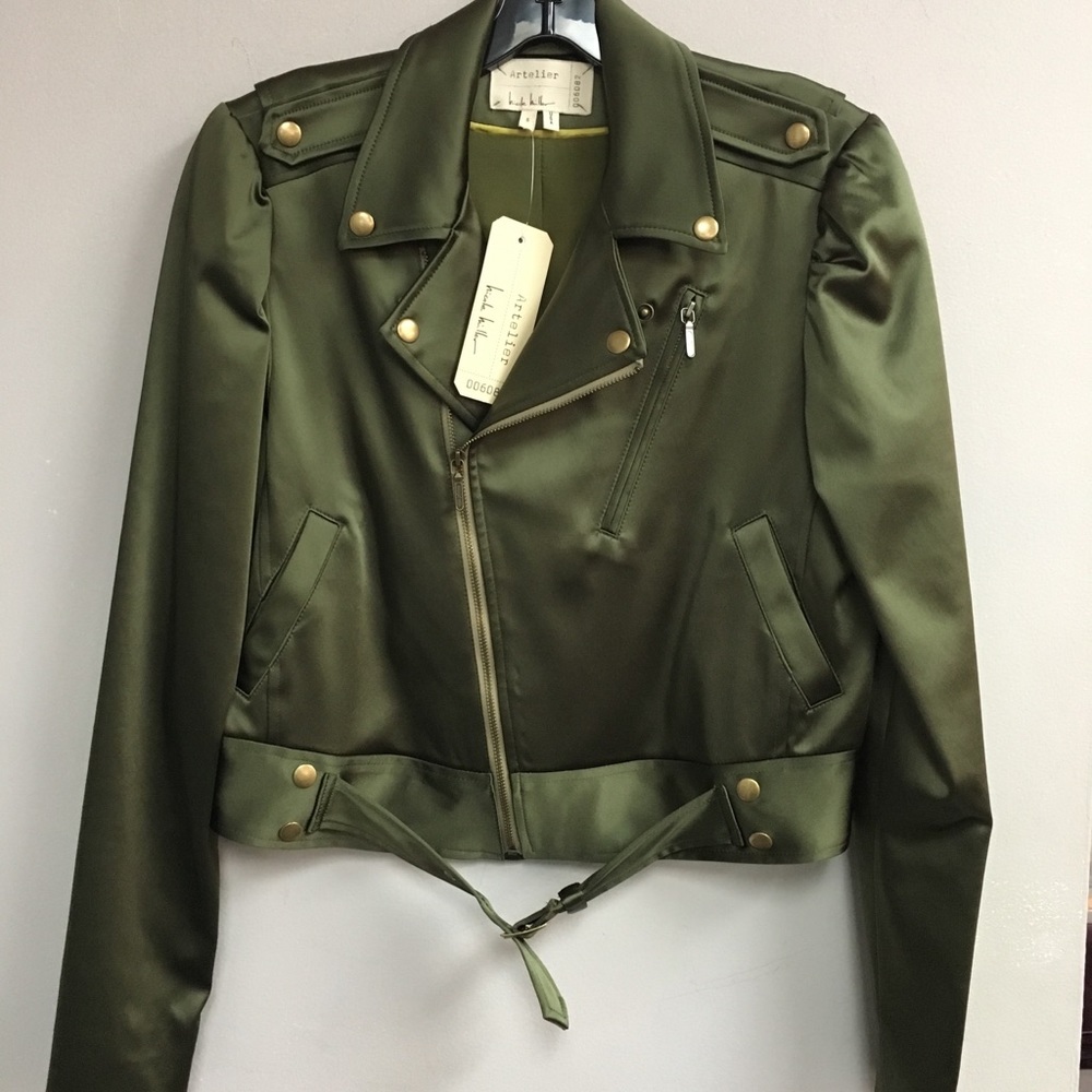 Nicole Miller Satin Green Jacket